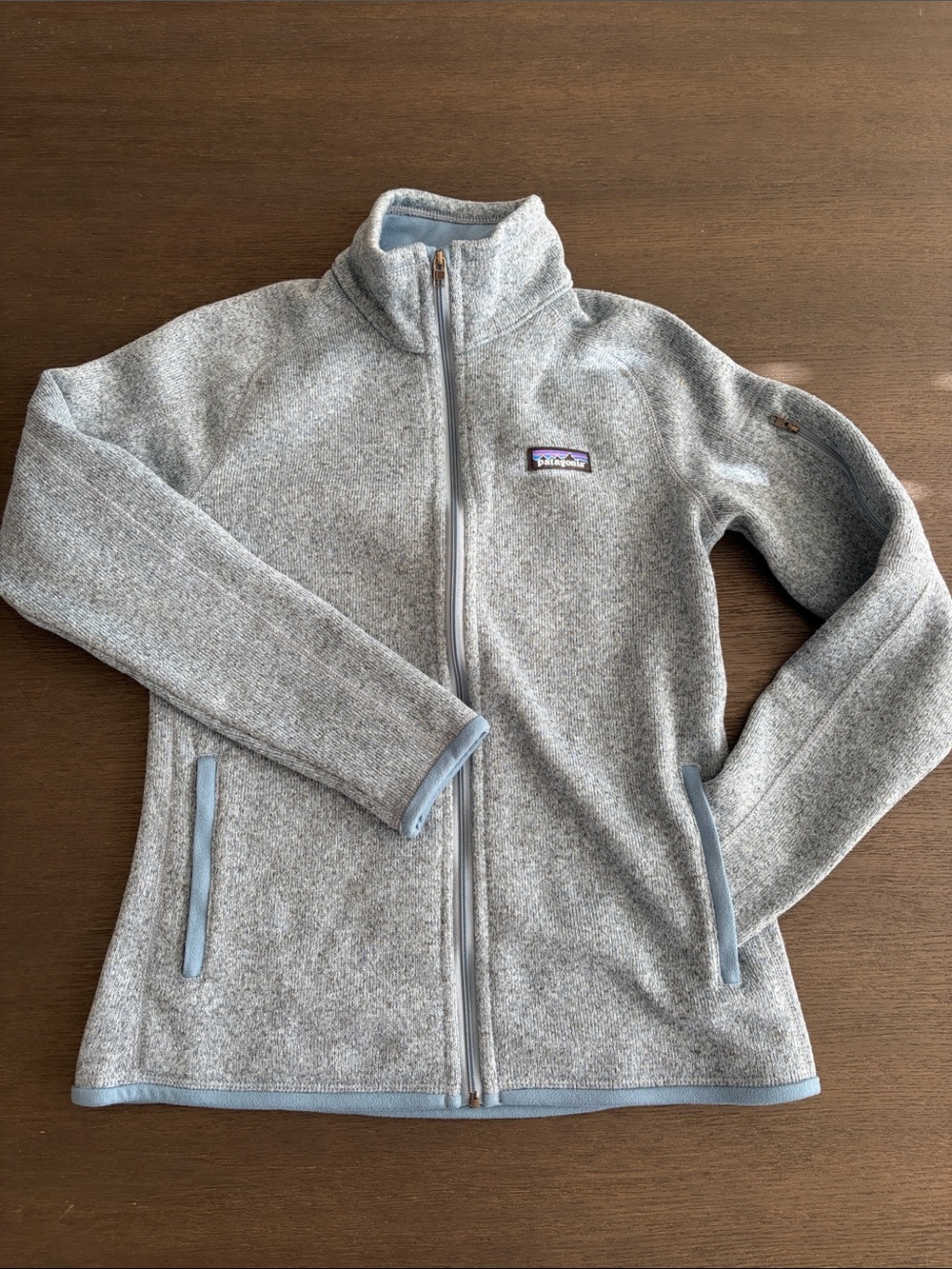 Patagonia Women's Heather Light Gray Full-Zip Teddy Fleece Jacket